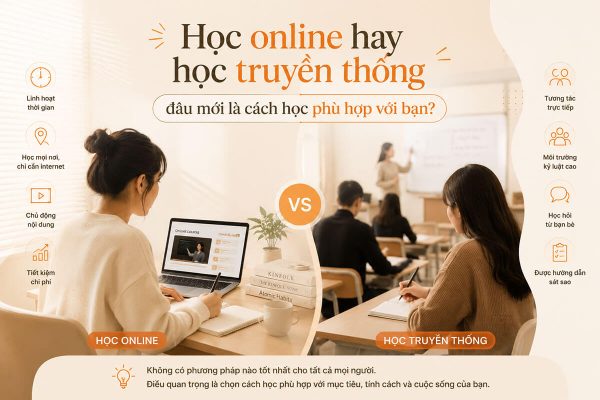 So sánh học online và truyền thống